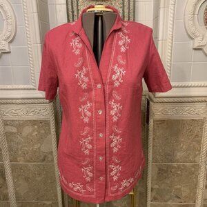 Montee. Size 14W. NOS Tags Attached. Embroidered. Short Sleeve. B65